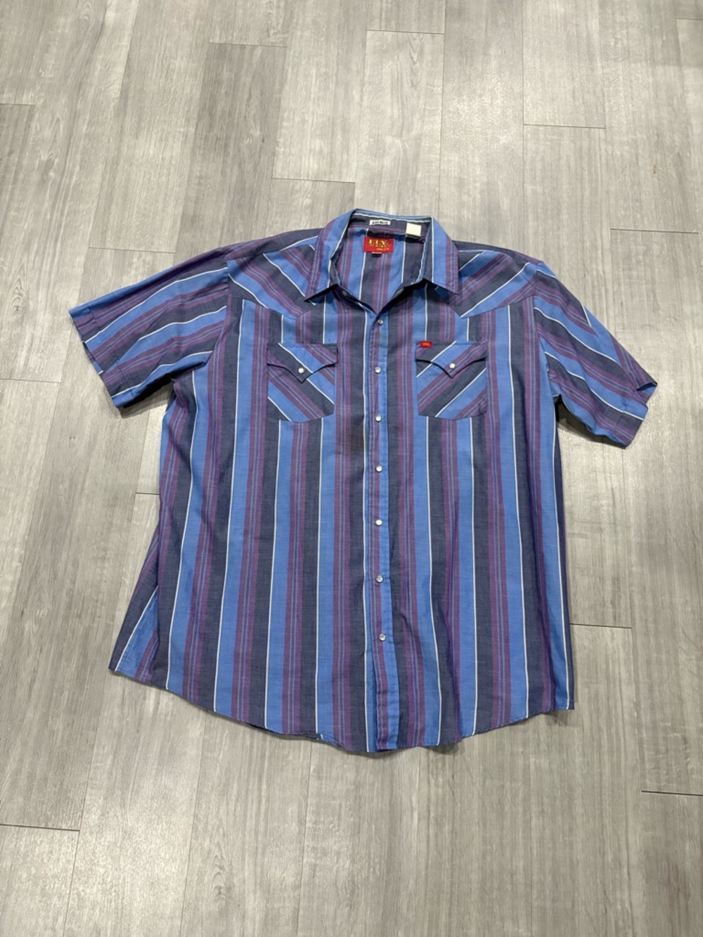 Vintage Ely Plains Western Wear Striped Casual Pearl Snap Button Front Shirt XXL